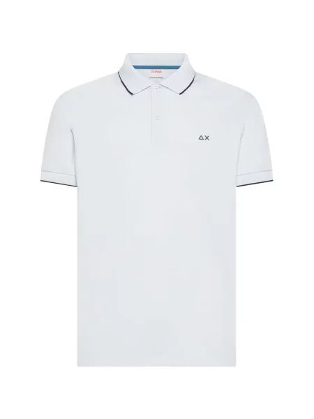 Tricou polo Sun68 cu autograf alb