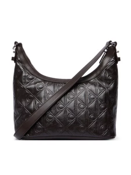 Calvin Klein Rankinė Emblem Aop Debossed Shoulder Bag ruda