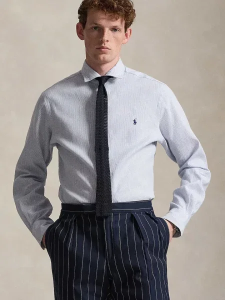 Polo Ralph Lauren srajca z bombažem modra