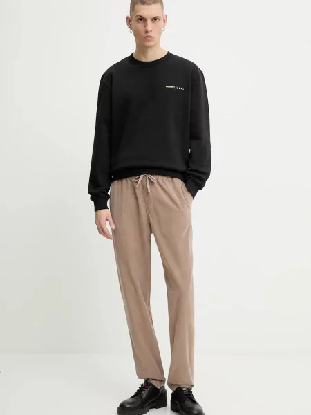Tommy Jeans pulover z bombažem črna