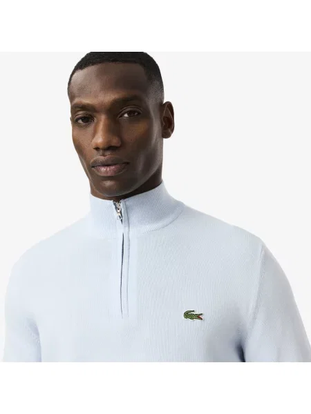 Lacoste Sweter Z Wysokim Kołnierzem I Zamkiem niebieski