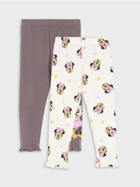 Sinsay legíny zakončené volánkem 2 pack Minnie Mouse šedá
