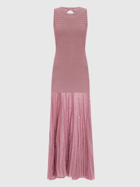 Сукня міді з люрексом Twinset рожева