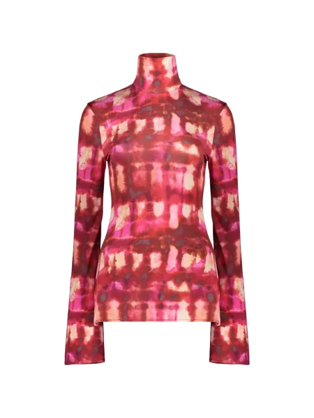 Lung top Ellery cu imagine cu imprimeu abstract roșu