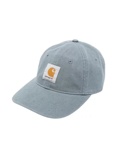 Czapka z daszkiem Carhartt Wip płócienna z autografem niebieska