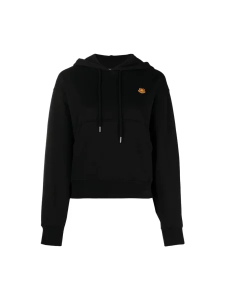 Bluza z kapturem Kenzo w tygrysie prążki z logo czarna