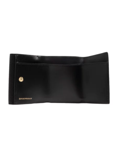 Portfel Emporio Armani skórzany z logo czarny