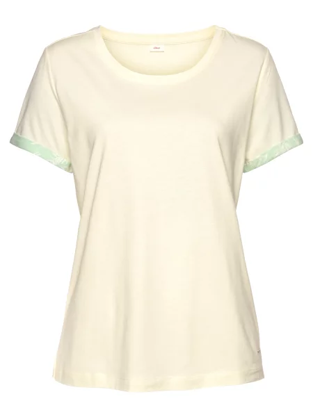 S.Oliver Tricou șampanie / verde mentă alb