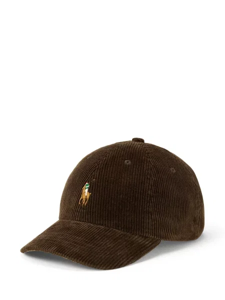 Polo Ralph Lauren καπέλο με γείσο κοτλέ ανδρικό καφέ