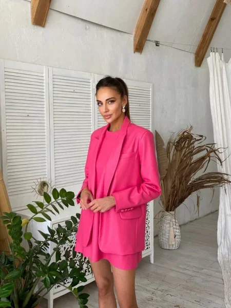 Піджак Milirud малиновий штучна шкіра