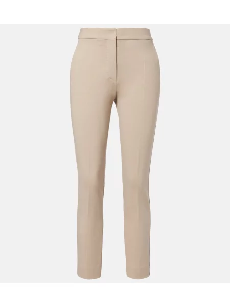 Decupat pantaloni Max Mara din jerseu bej