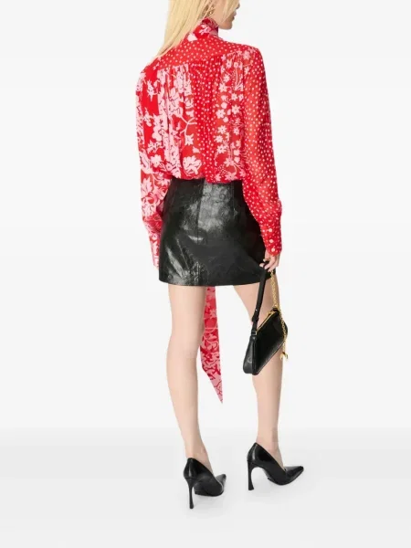 Spódnica skórzana Marine Serre czarna