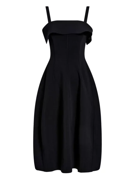 Rochie midi Proenza Schouler cu volane până la genunchi de costum negru
