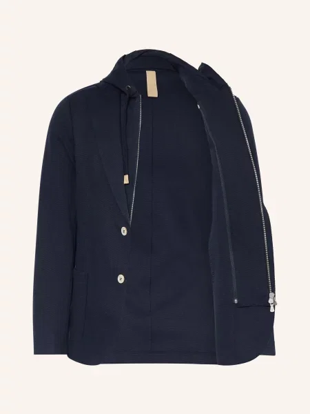Eleventy Slim Fit Sako Z Džersejové Tkaniny S Odnímatelným Lemem tmavě modrá