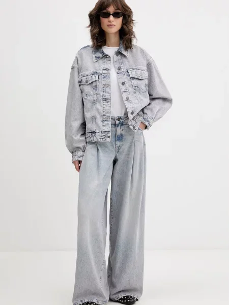 Guess Jeans rifle wide leg dámske modrá