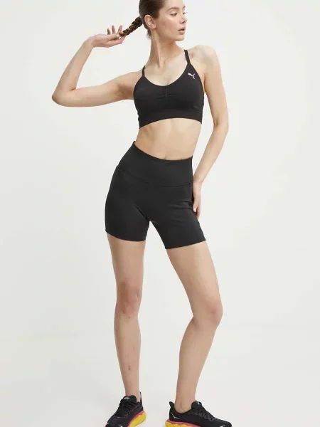 Однотонные шорты Puma с высокой посадкой черные