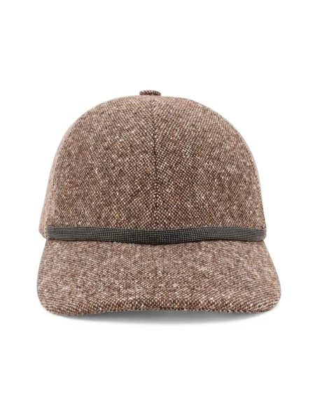 Czapka z daszkiem Brunello Cucinelli brązowa