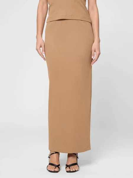 Спідниця максі PRPY бавовна/поліестер/еластан бежевий