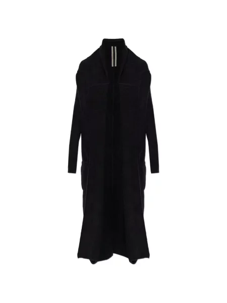 Gulerat palton Rick Owens tricotate negru