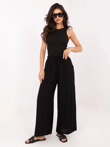 Pantaloni palazzo Italy Moda negru