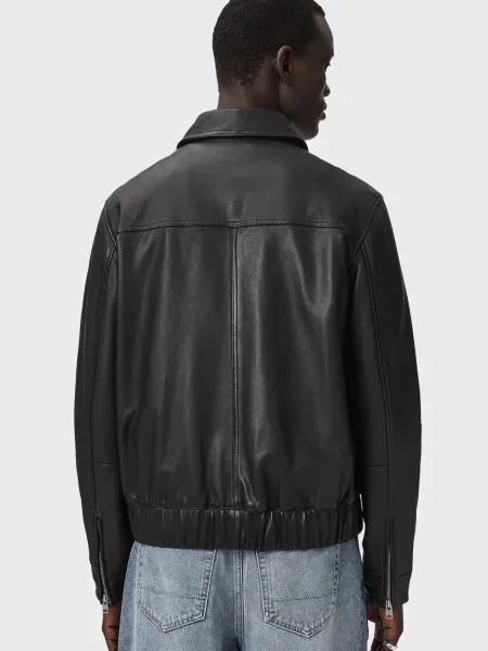 Шкіряна куртка Allsaints чорна