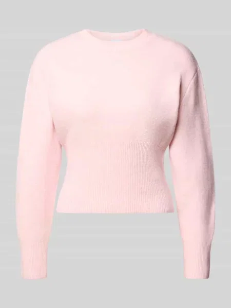 Sweter z dzianiny z okrągłym dekoltem Model SLOAN' Noisy May różowy