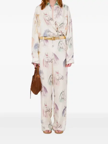 Cămașă Moschino de mătase cu imagine