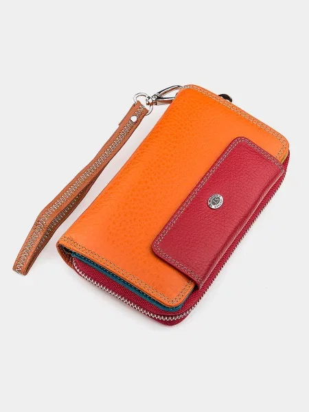 Кожаный кошелек St Leather Accessories оранжевый