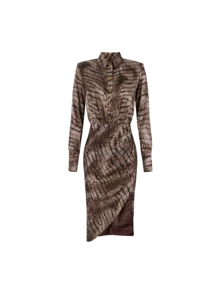 Sukienka midi Elisabetta Franchi brązowa