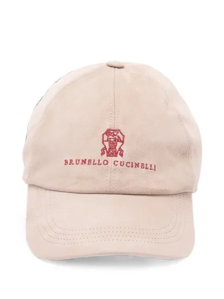 Șapcă Brunello Cucinelli cu broderie din piele de căprioară