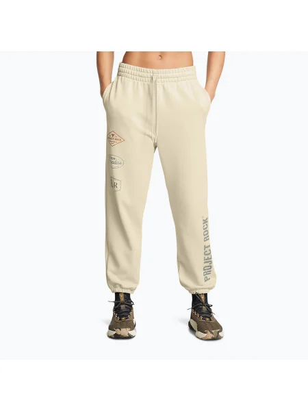 Dámske tréningové nohavice Under Armour Project Rock HWT Pnt silt/clay green zelená