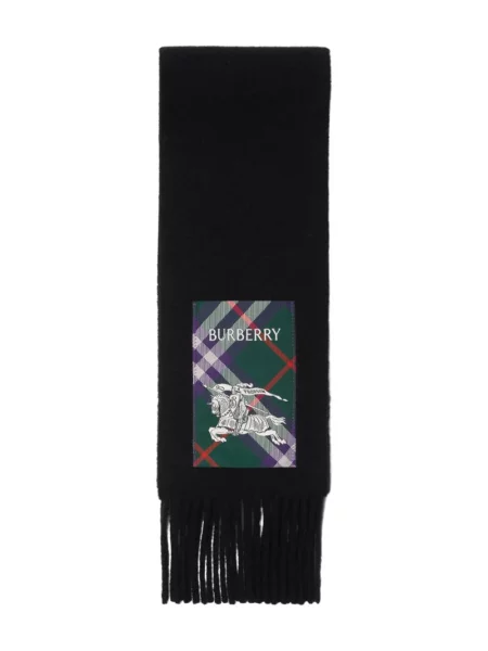 Fular Burberry din cașmir în carouri negru