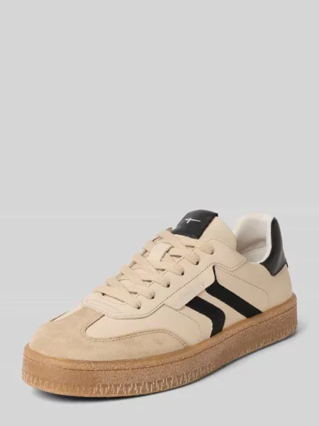 Sneakersy niskie z naturalnej skóry bydlęcej Tamaris beżowe