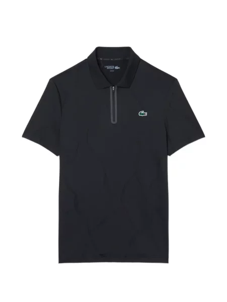 Tricou polo Lacoste din jacard tenis negru