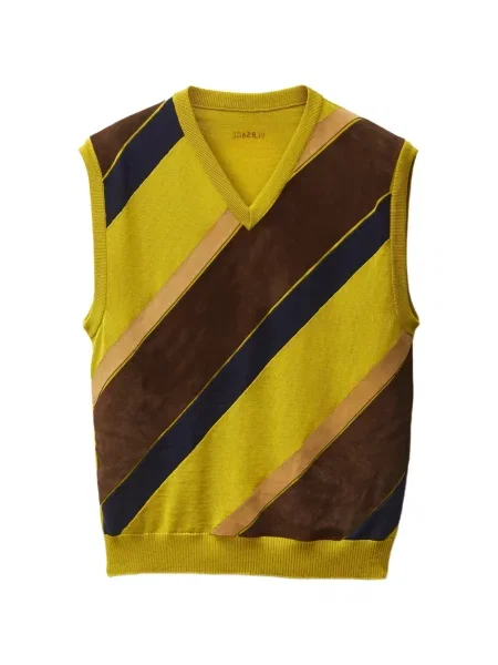 Pruhovaná košile Versace s výstřihem do v zelená