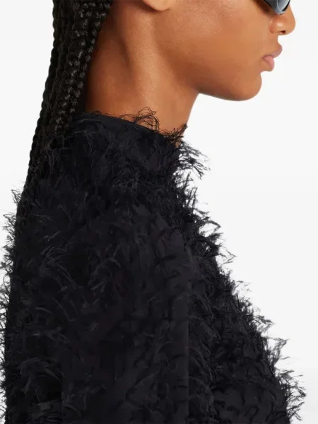 Top Courreges cu pene lung negru