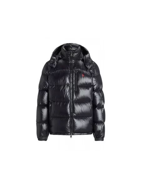 Kurtka bomber Polo Ralph Lauren z wysokim kołnierzem z logo pikowany niebieski