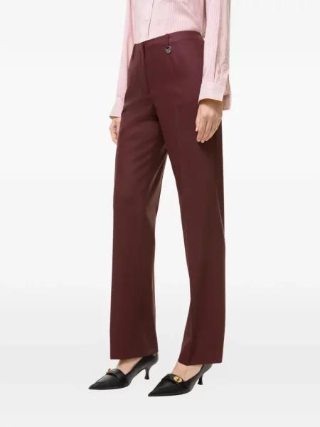 Pantaloni Burberry de lână roșu