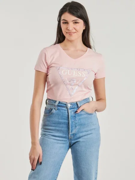 Guess T-shirt Bež Regular Fit bijela