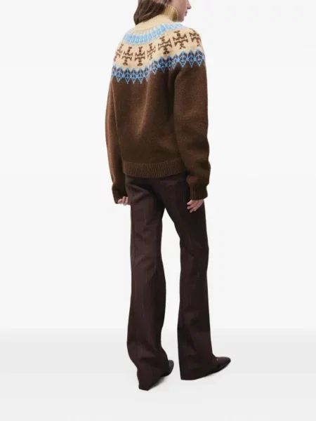 Μάλλινος πουλόβερ Tory Burch καφέ