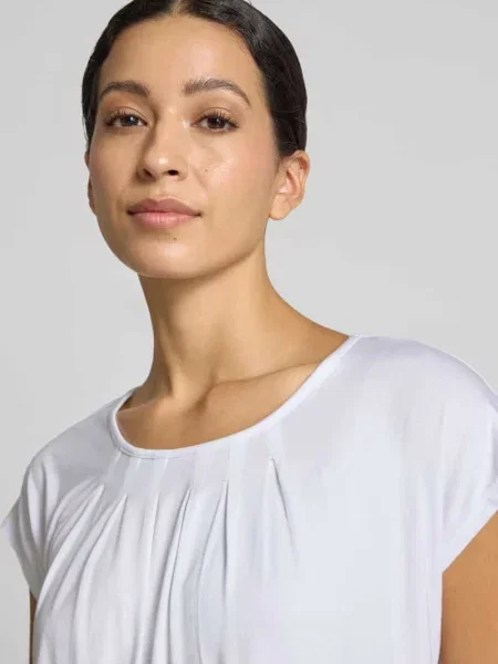 T-shirt o kroju relaxed fit z mieszanki model Minou' Zabaione biała