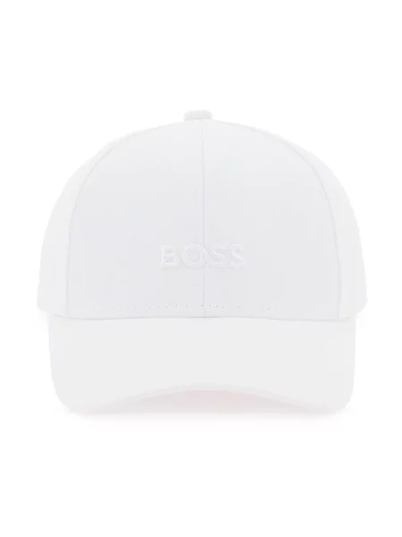 Czapka z daszkiem Boss z logo biała
