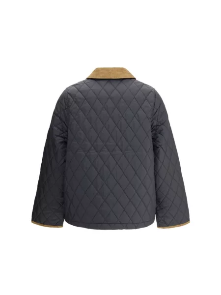 Barbour Kurtki Kobieta M Pikowana kurtka z ikonami i podszewką w szkocką kratę czarny