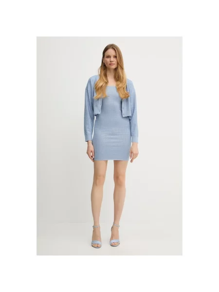 Guess sukienka KHLOE mini dopasowana niebieski