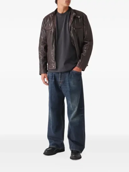 Odinė striukė The Jack Leathers ruda