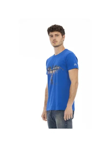 Koszulka Trussardi z okrągłym dekoltem casual niebieska