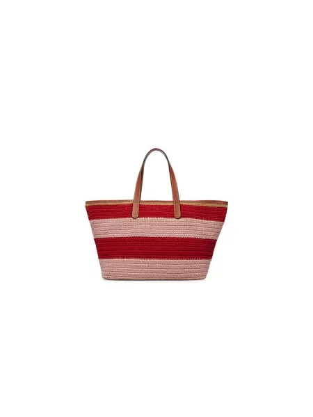Táska Tommy Hilfiger Th Nautical Tote Crochet Str Színes rózsaszín