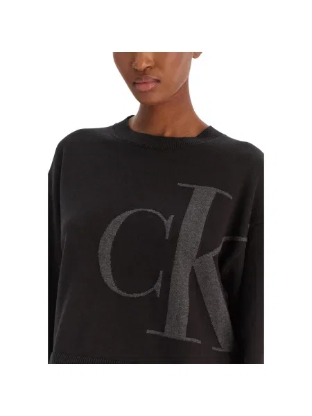 Calvin Klein Jeans Sveter tmavosivá čierna