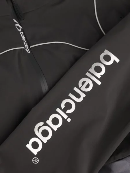 Decupat geacă Balenciaga cu glugă negru