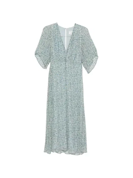 Rochie midi Maison123 cu model floral cu imagine albastru
